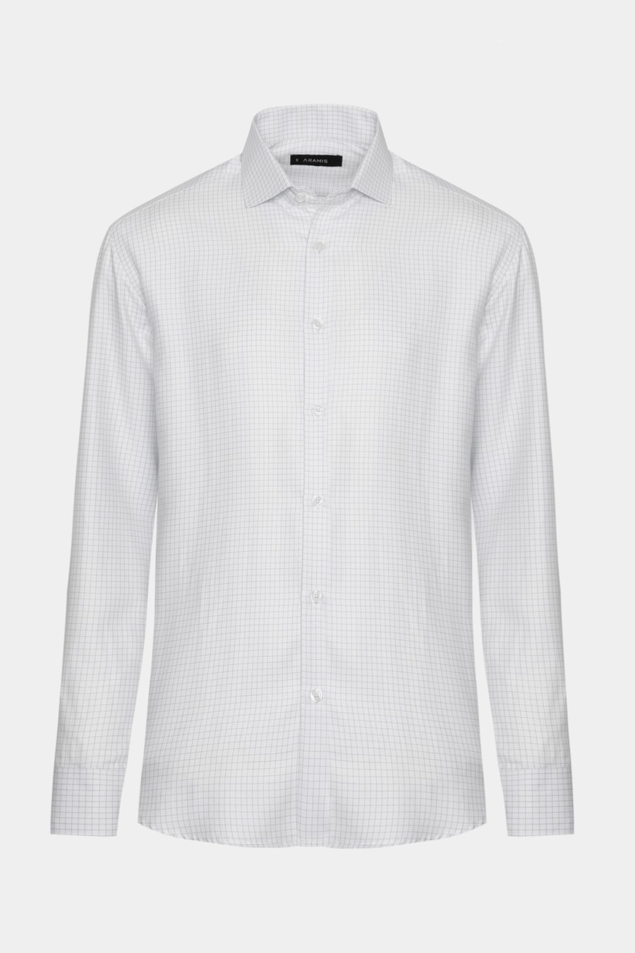 Camisa Manga Longa Slim Xadrez Branco C/Azul — foto 5 de 6