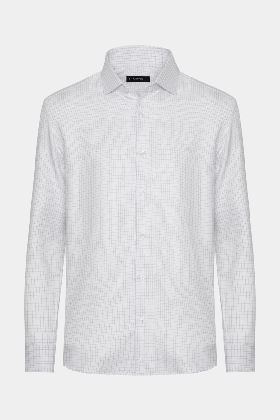Camisa Manga Longa Slim Xadrez Branco C/Lilas — foto 5 de 6
