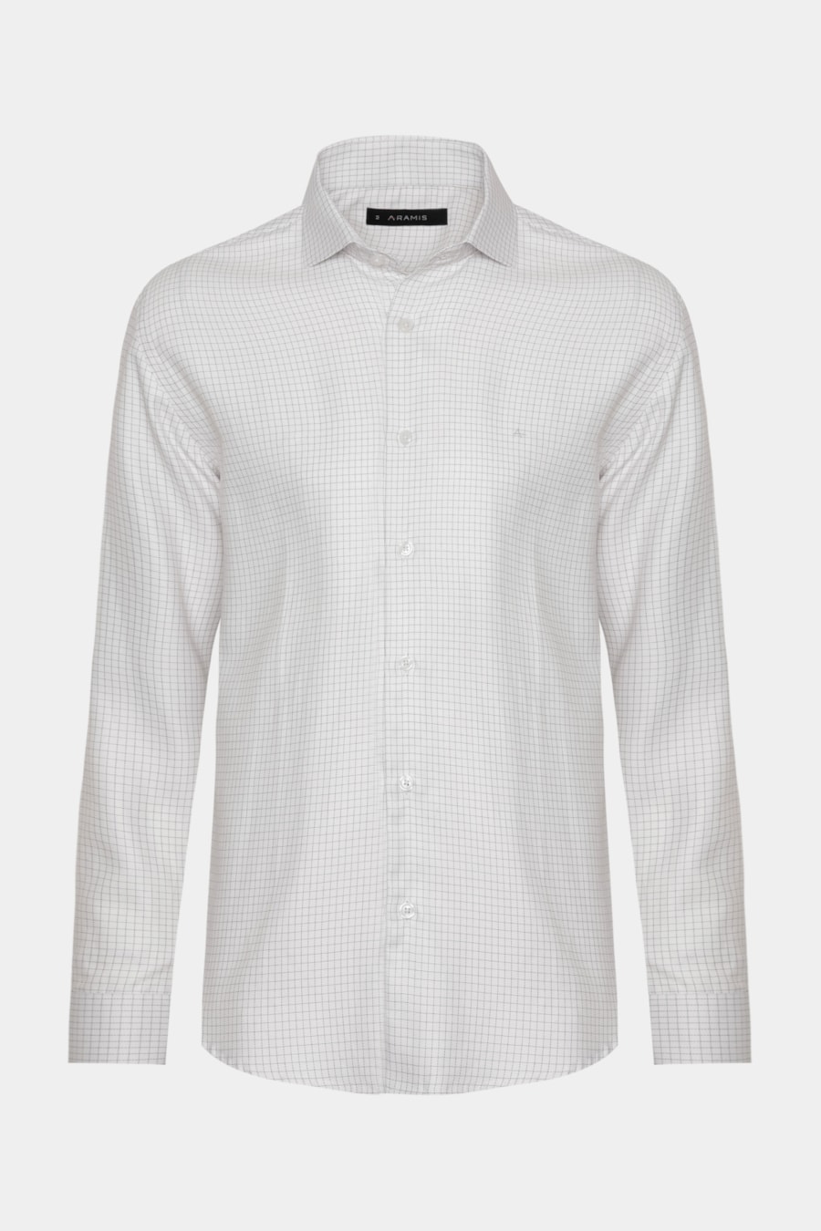 Camisa Manga Longa Slim Xadrez Branco C/Vinho — foto 5 de 6