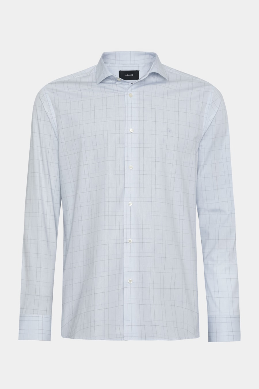 Camisa Manga Longa Slim Xadrez Linhas Azulclaro C/ Azul — foto 5 de 6