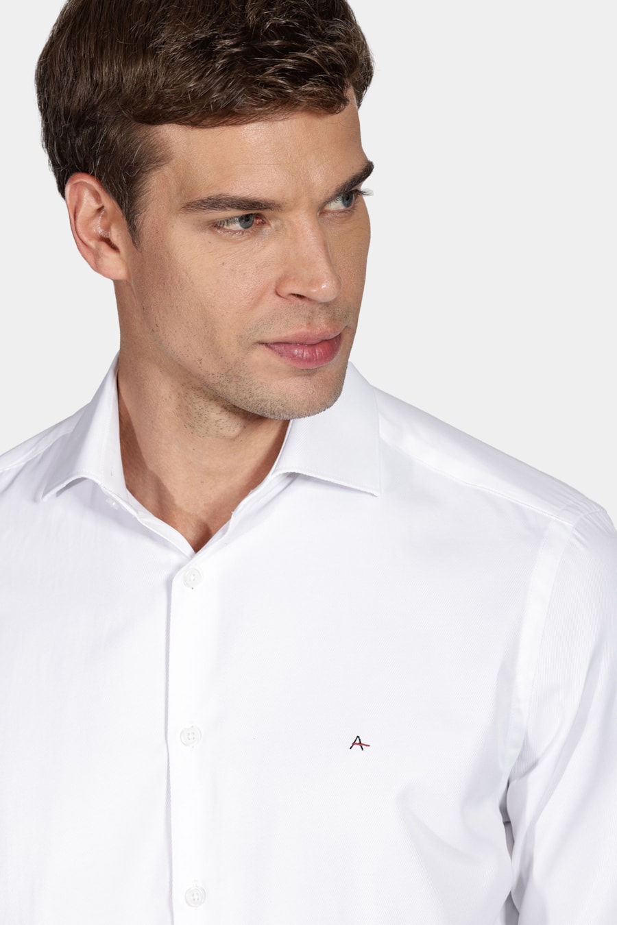 Camisa Manga Longa Social Regular Tricoline Maquinetada Branco — foto 3 de 5
