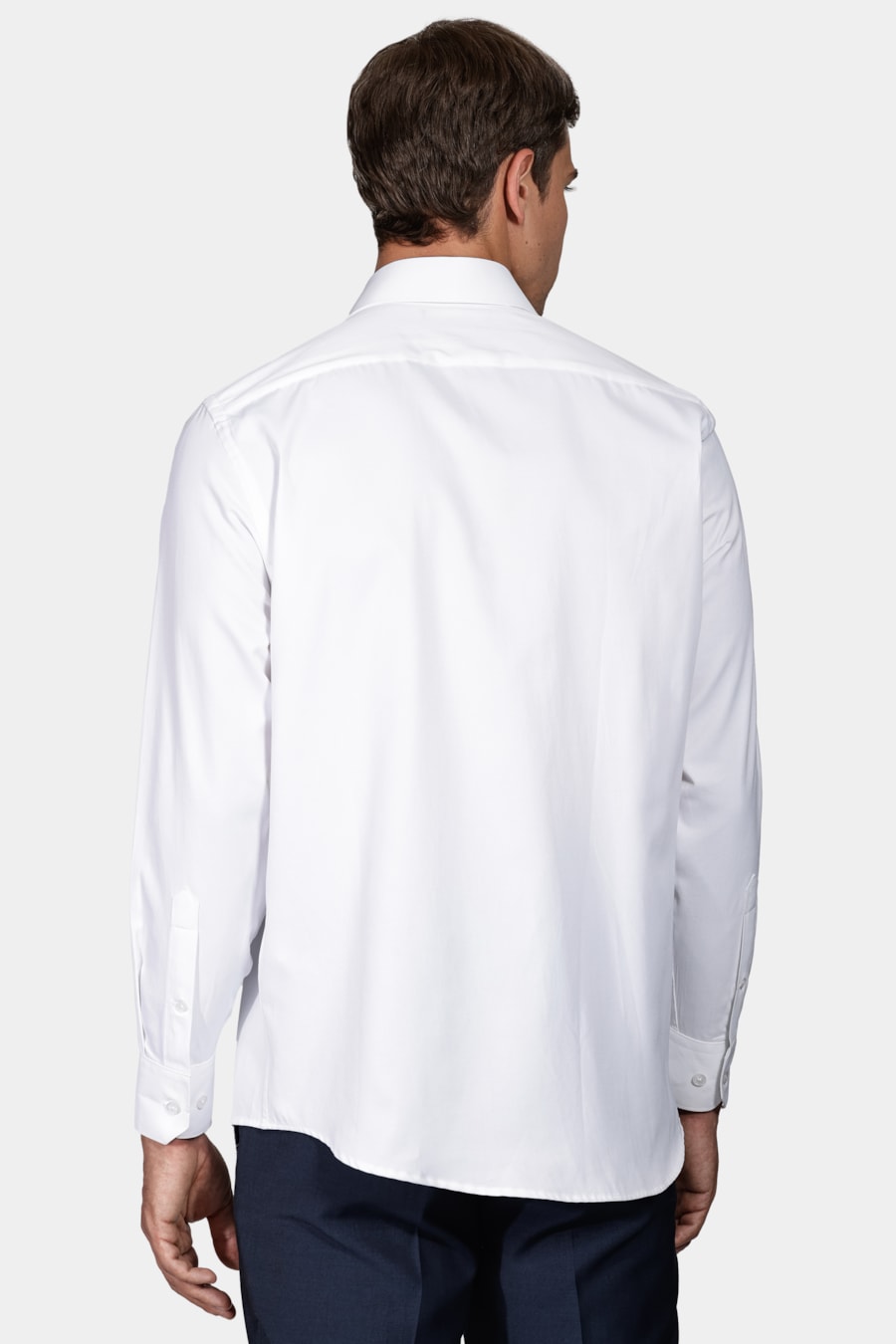Camisa Manga Longa Social Regular Tricoline Maquinetada Branco — foto 4 de 5
