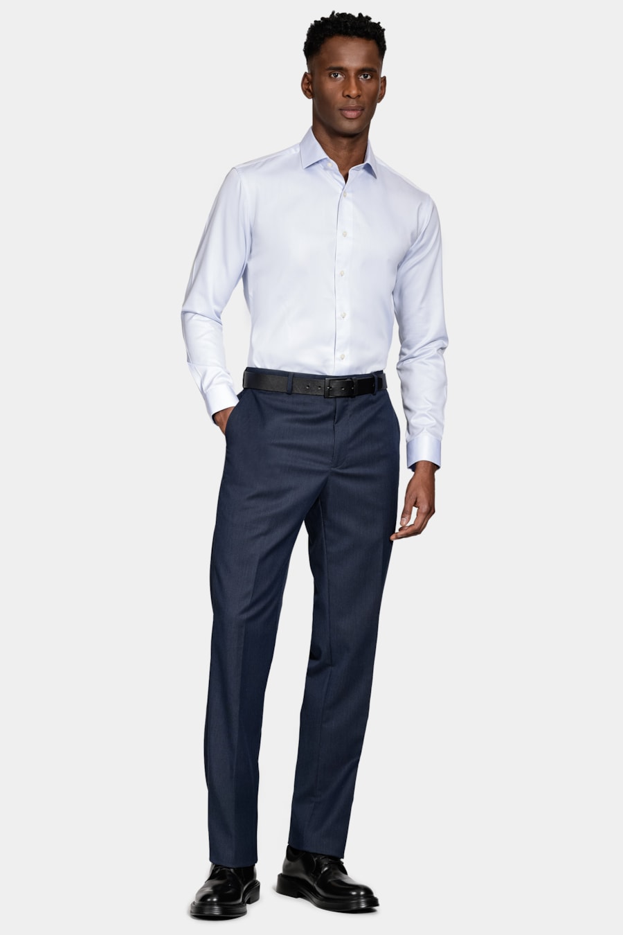 Camisa Manga Longa Social Wrinkle Free Azul Claro — foto 2 de 6