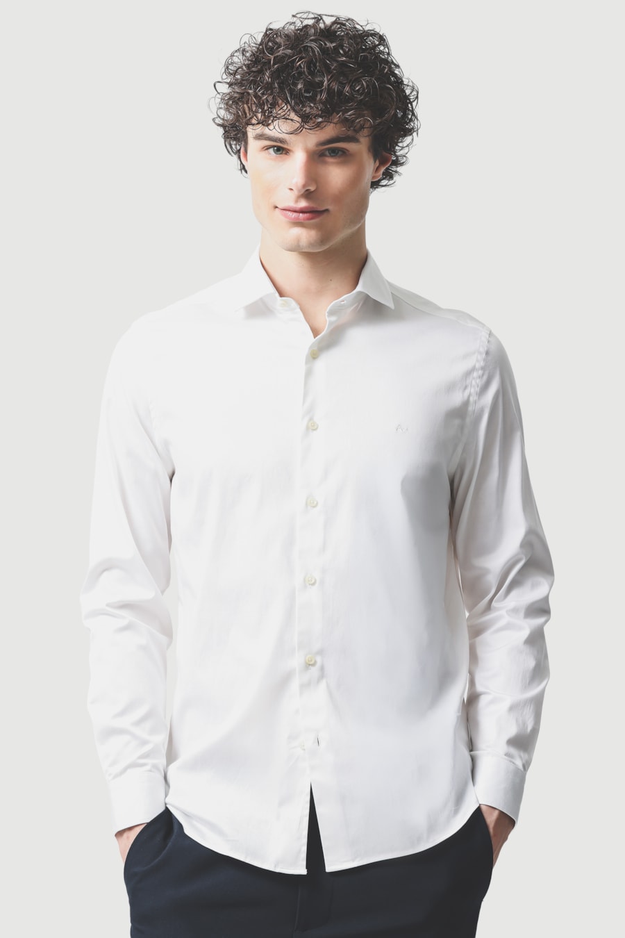 Camisa Manga Longa Super Slim Cetim St Hudson 2 Branco — foto 1 de 6