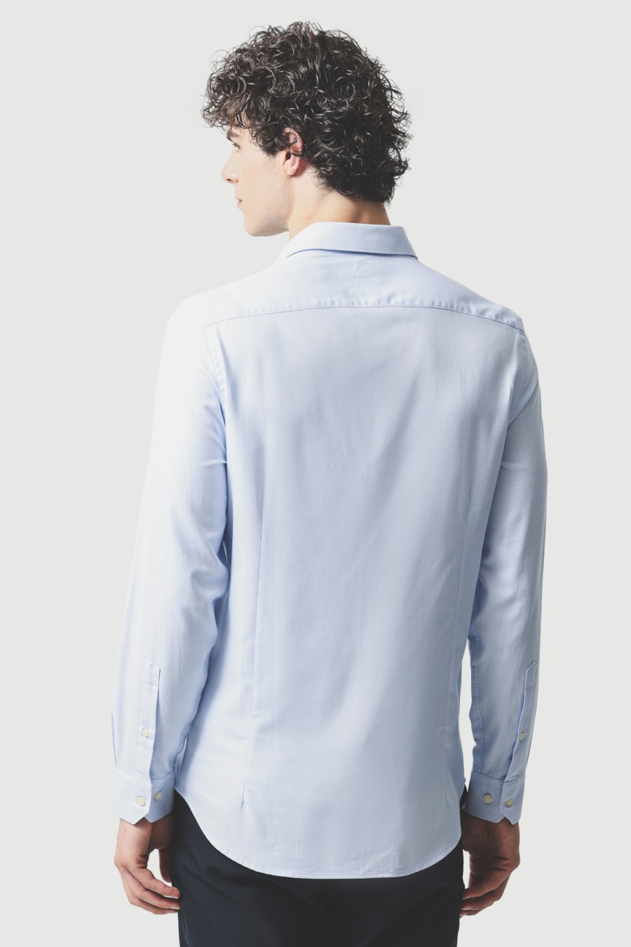 Camisa Manga Longa Super Slim Fio 50 Egípcio Stairs Azul Claro — foto 4 de 6
