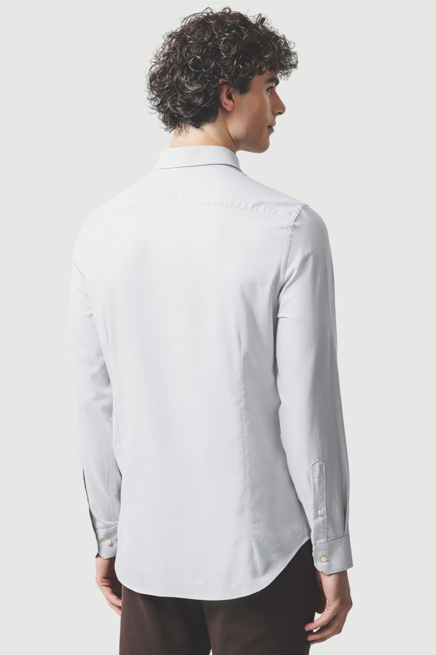 Camisa Manga Longa Super Slim Fio 50 Egípcio Stairs Cinza — foto 4 de 6