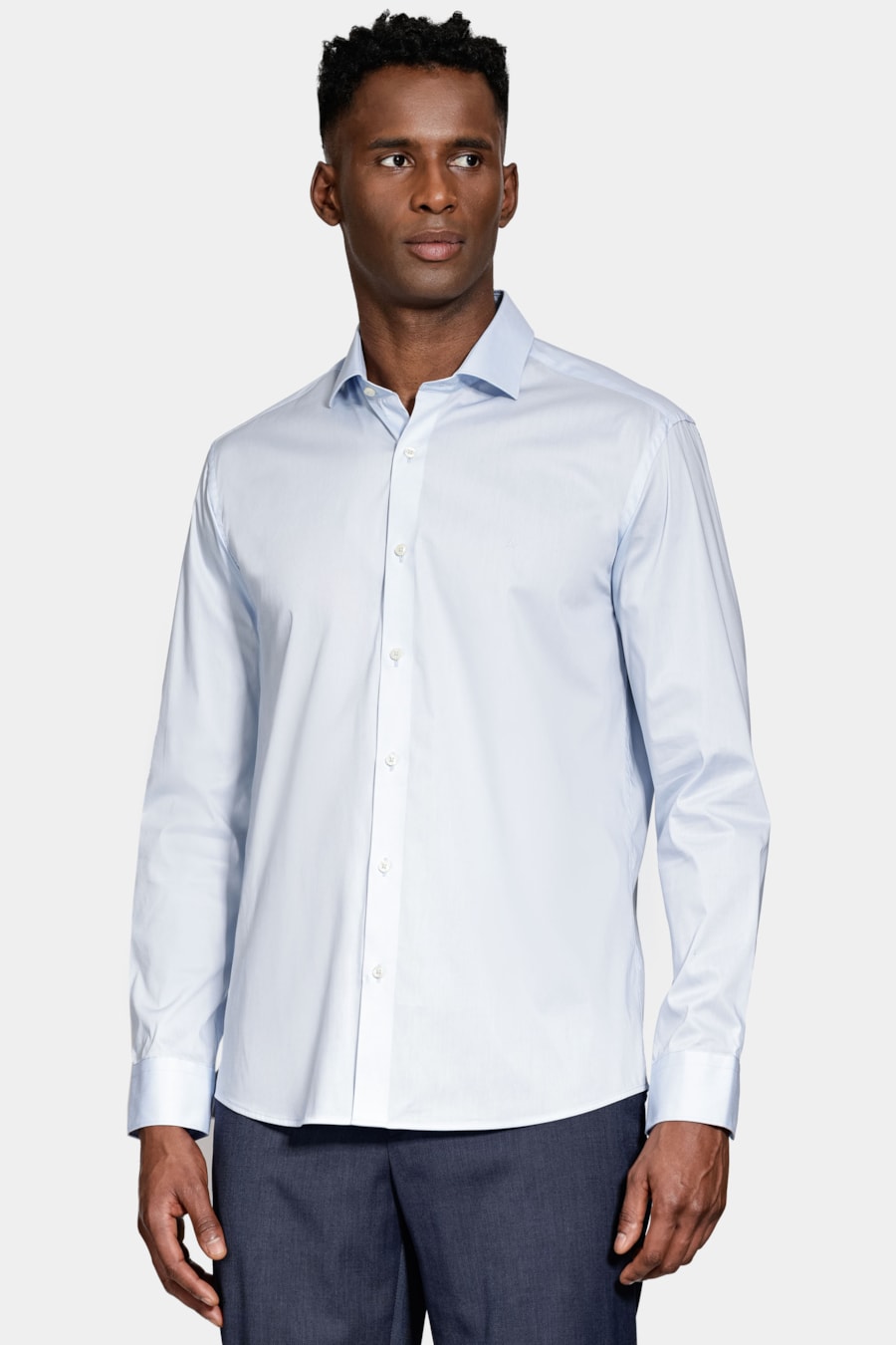Camisa Manga Longa Tech Cotton Blend Azul Claro — foto 1 de 5