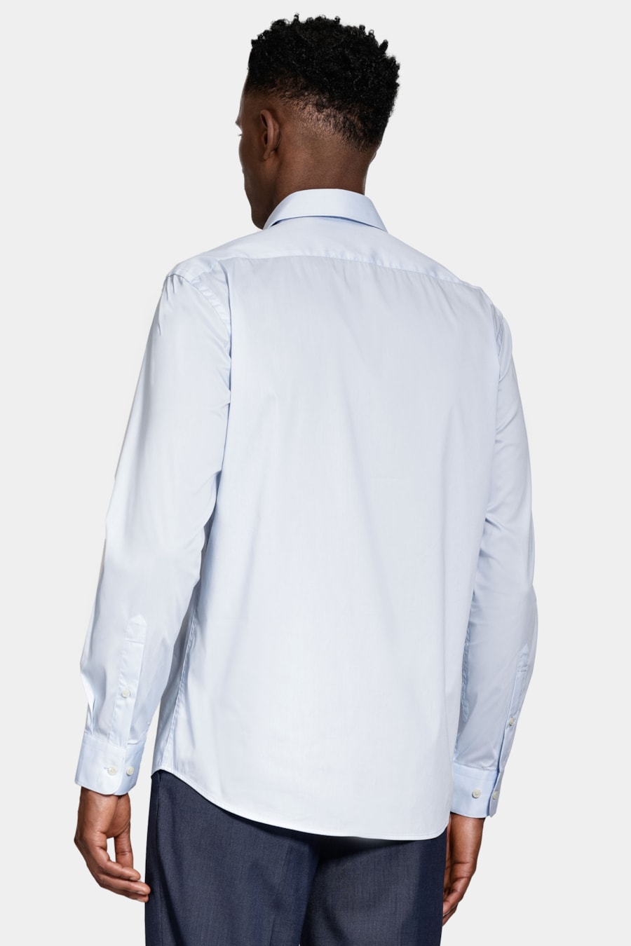 Camisa Manga Longa Tech Cotton Blend Azul Claro — foto 4 de 5