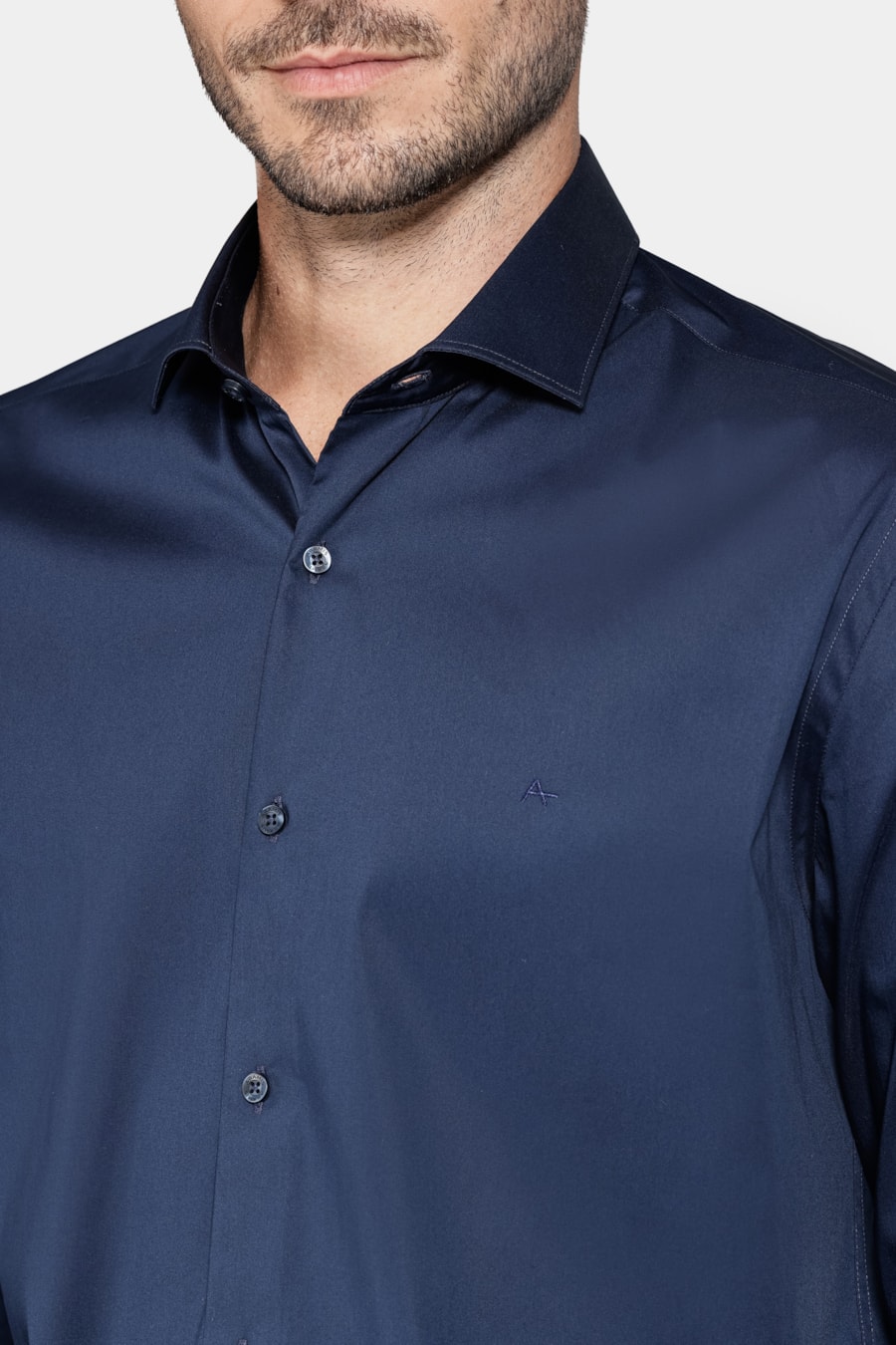 Camisa Manga Longa Tech Cotton Blend Marinho — foto 3 de 6