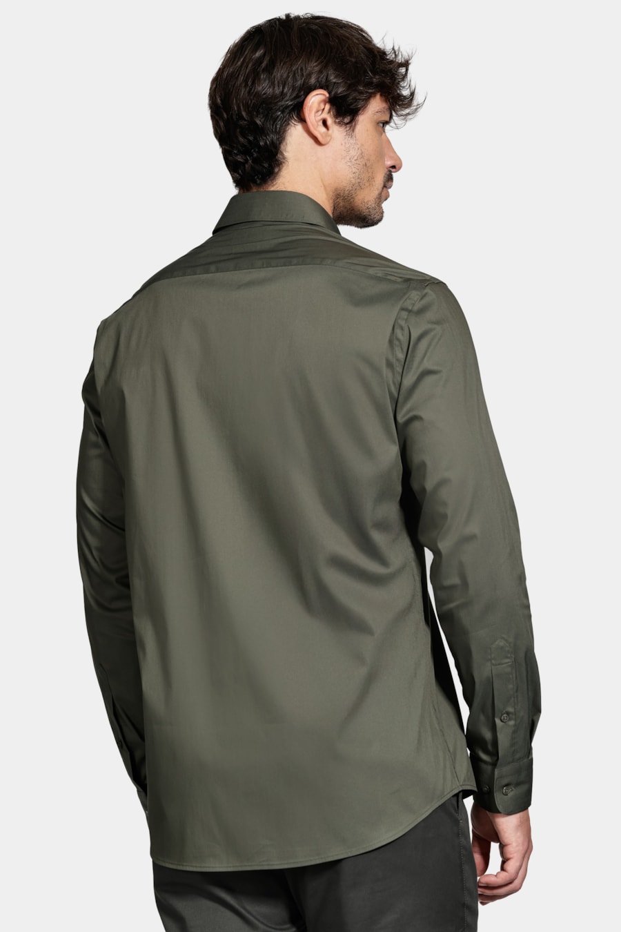 Camisa Manga Longa Tech Cotton Blend Verde — foto 4 de 6