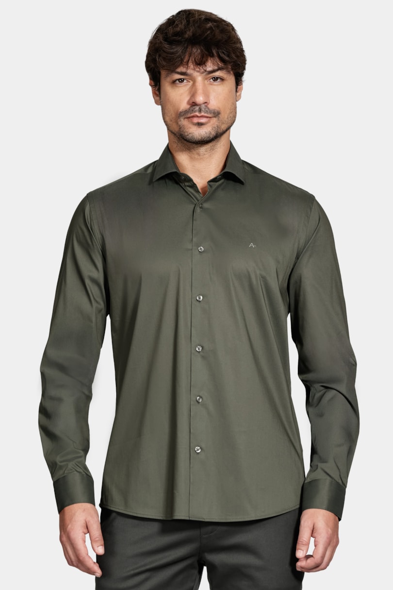 Camisa Manga Longa Tech Cotton Blend Verde