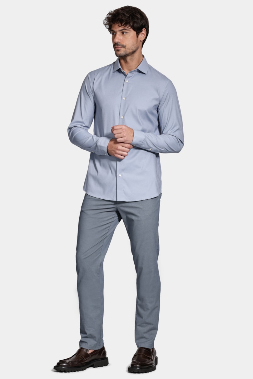 Camisa Manga Longa Tech Flex Sarja Azul Jeans