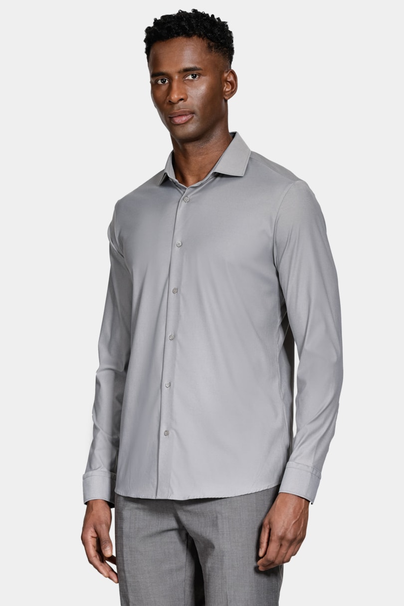 Camisa Manga Longa Tech Flex Sarja Cinza
