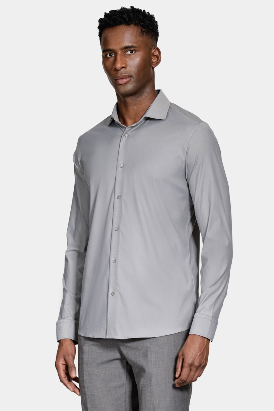 Camisa Manga Longa Tech Flex Sarja Cinza — foto 1 de 5