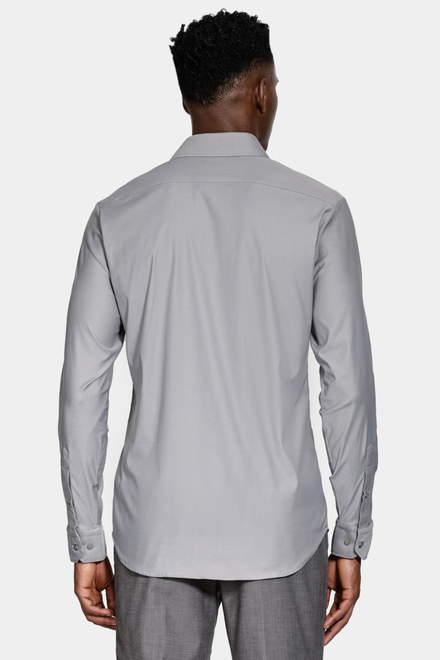 Camisa Manga Longa Tech Flex Sarja Cinza — foto 4 de 5