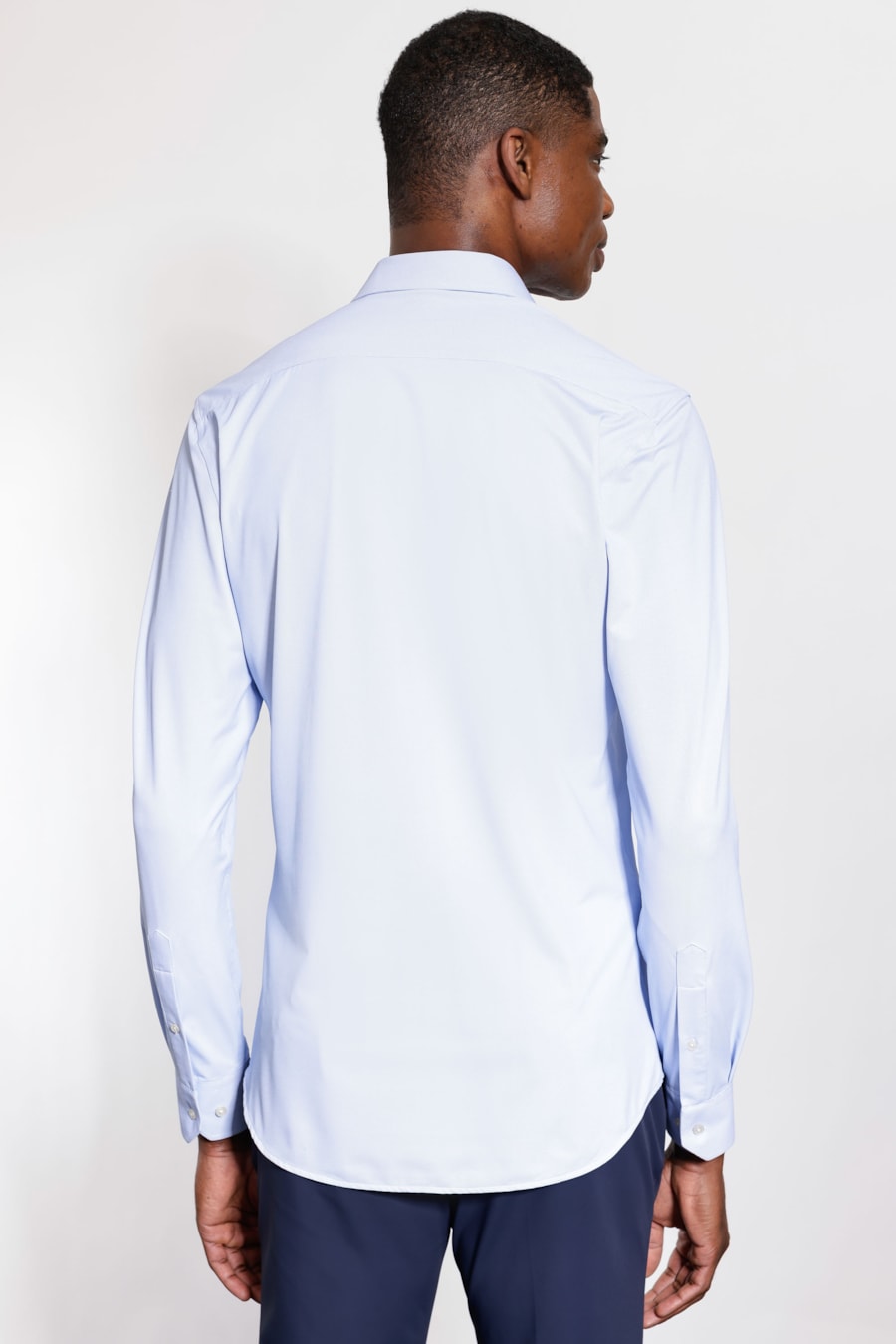 Camisa Manga Longa Tech Oxford Azul Claro C/Branco — foto 4 de 5
