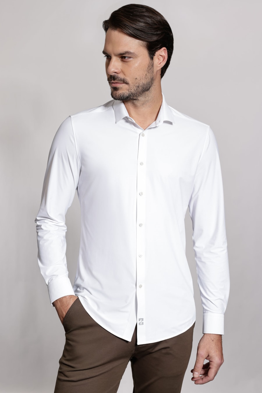 Camisa Manga Longa Texturada Bonded Algodao — foto 1 de 5