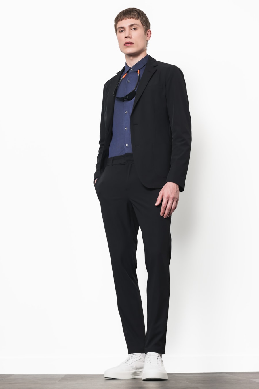 Camisa Manga Longa Total Soft Azul Com Preto — foto 2 de 7
