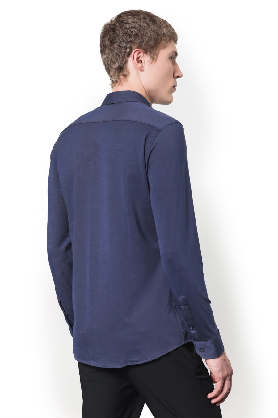 Camisa Manga Longa Total Soft Azul Com Preto — foto 5 de 7