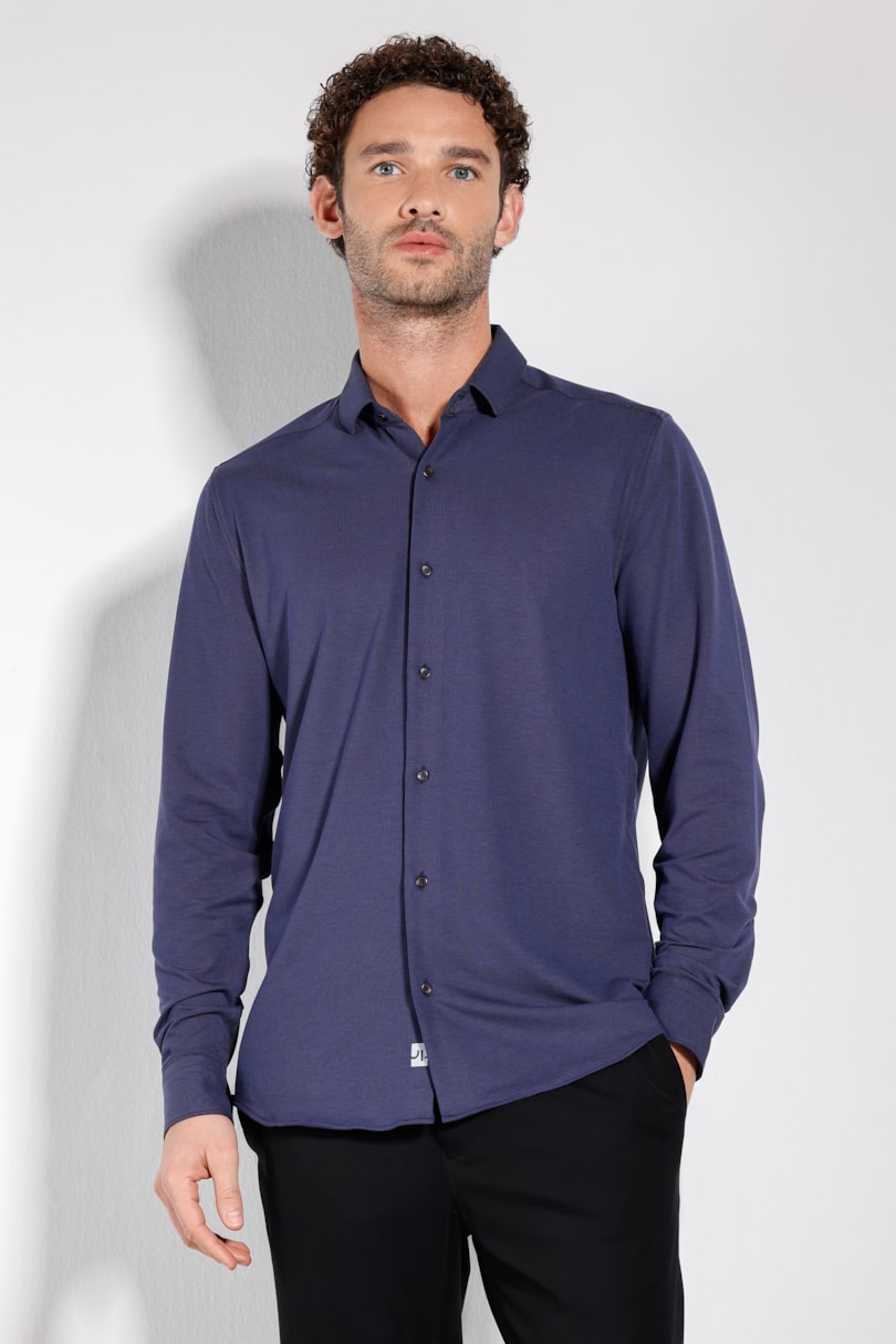 Camisa Manga Longa Total Soft Marinho Com Preto