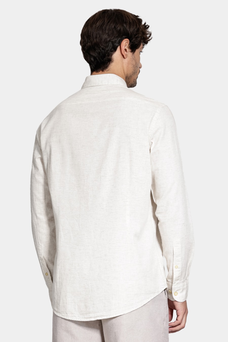 Camisa Manga Longa Tricoline Linho Natural — foto 4 de 6