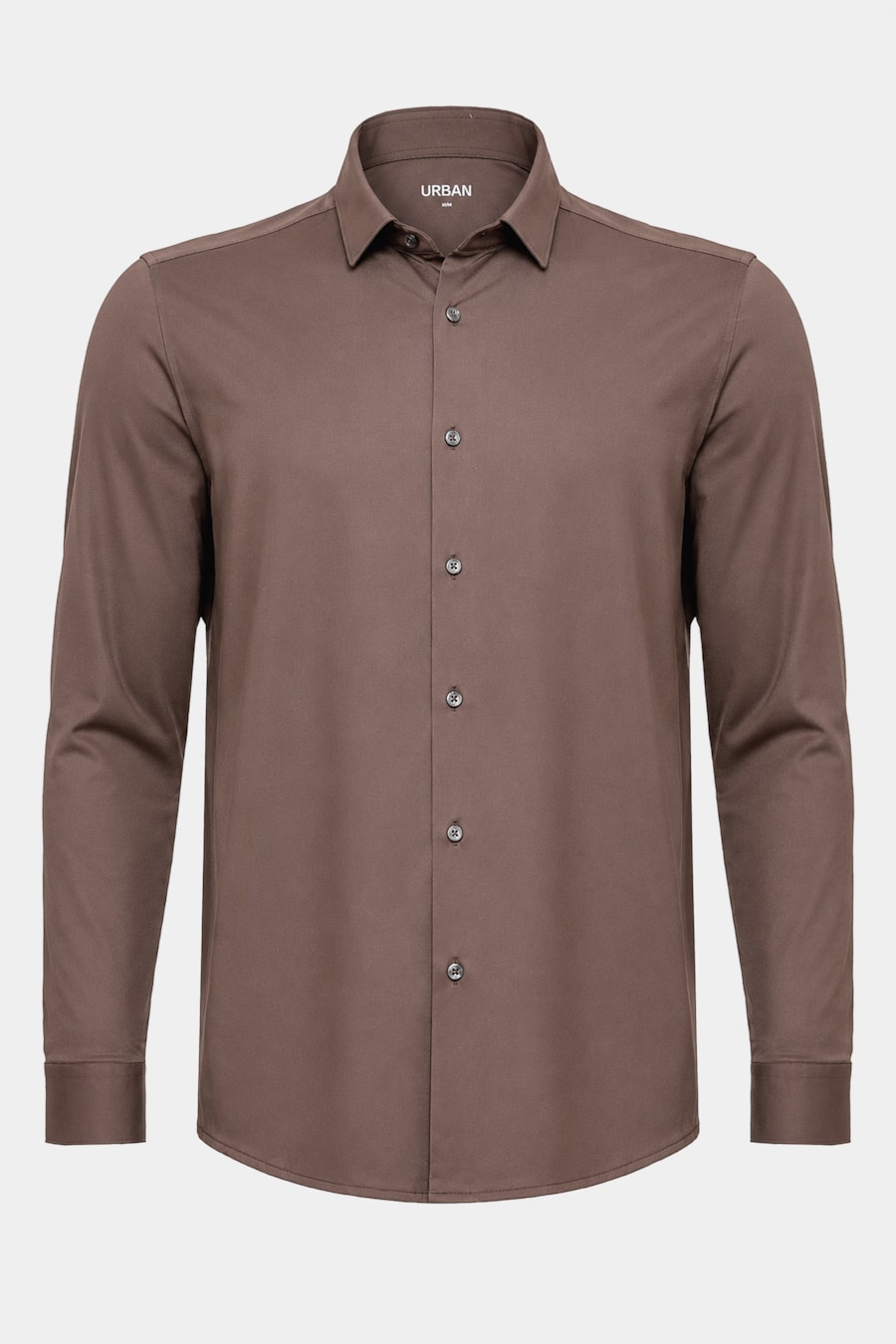 Camisa Manga Longa Twill Flex Marrom — foto 4 de 5