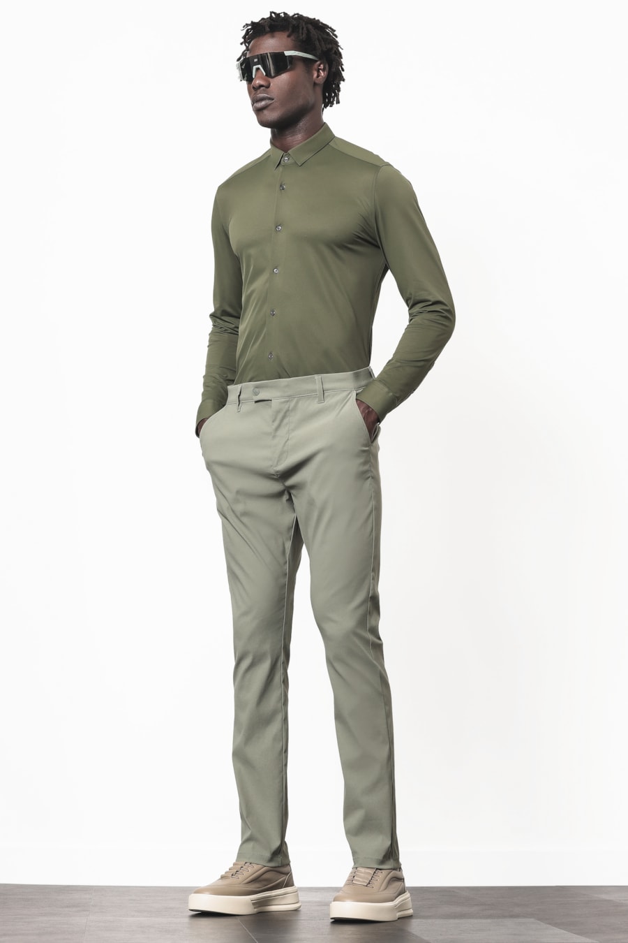 Camisa Manga Longa Twill Flex Menta — foto 2 de 7