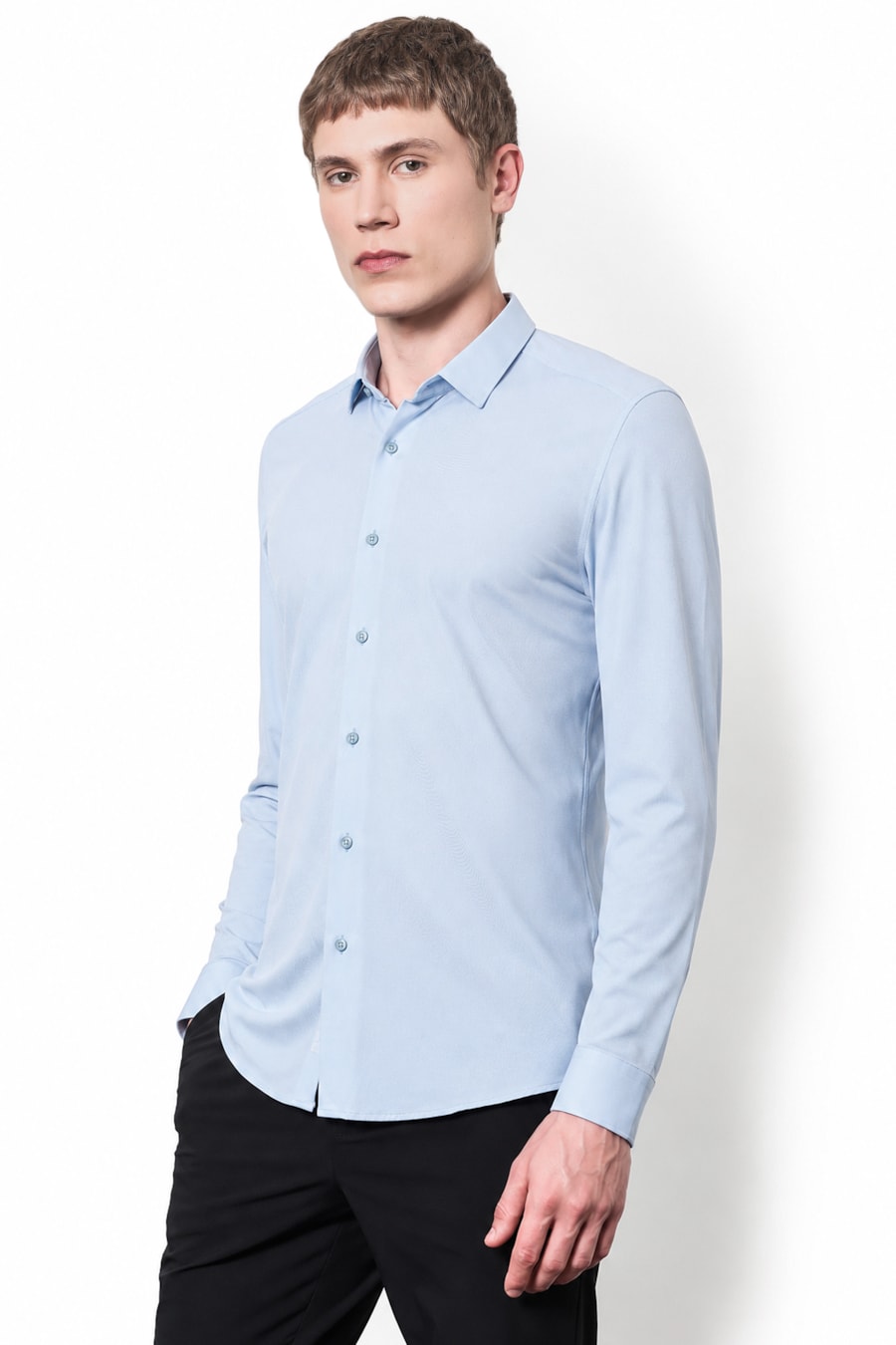 Camisa Manga Longa Twill Tech Azul Claro — foto 1 de 5