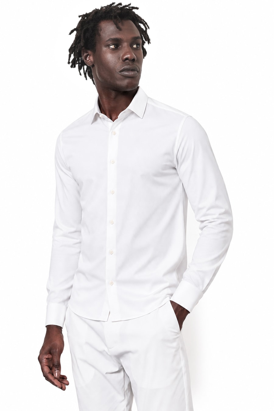 Camisa Manga Longa Twill Tech Branco — foto 1 de 5