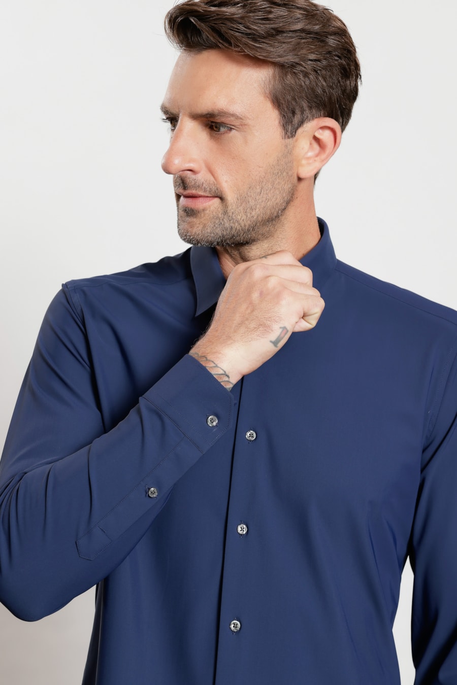 Camisa Manga Longa Urban Fresh Azul Marinho — foto 3 de 5