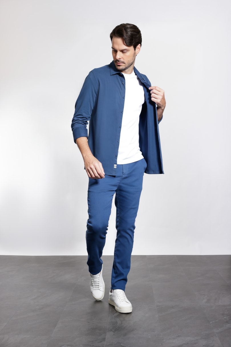 Camisa Manga Longa Urban Velvet Azul Royal