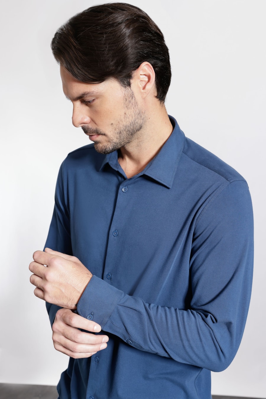 Camisa Manga Longa Urban Velvet Azul Royal — foto 3 de 5