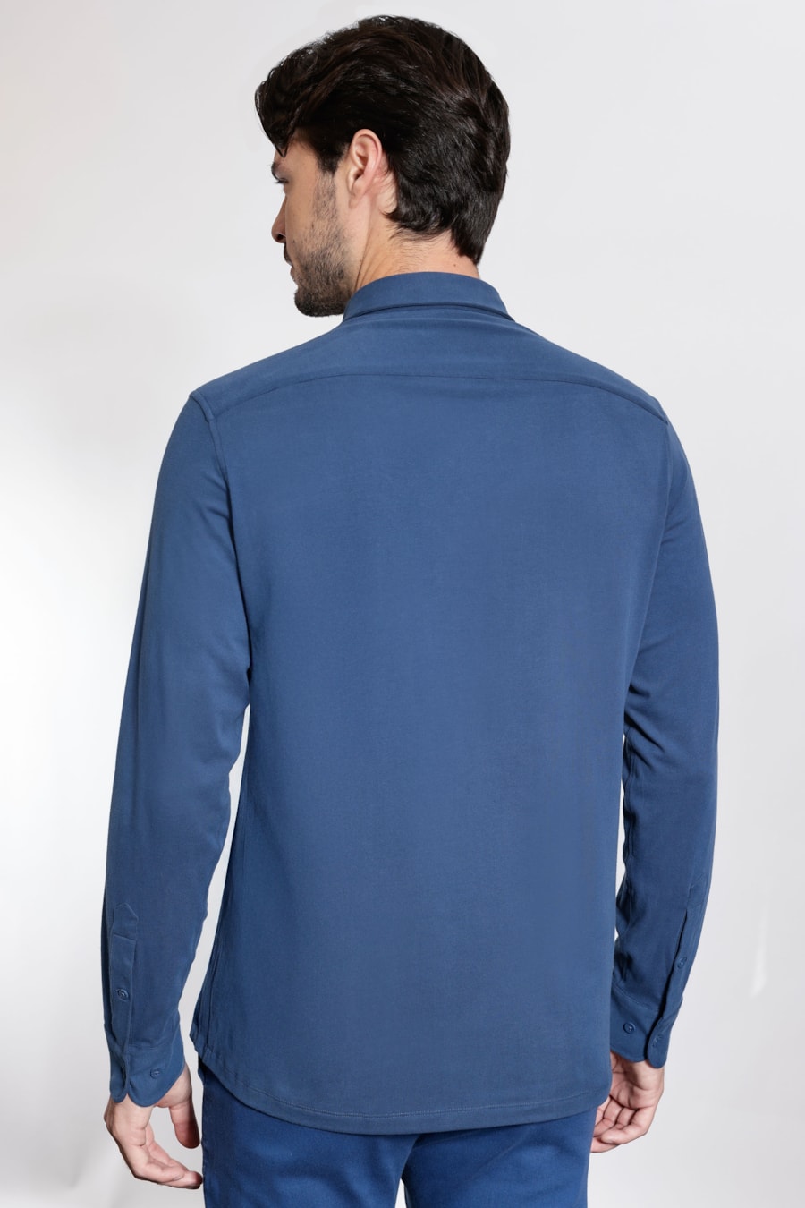 Camisa Manga Longa Urban Velvet Azul Royal — foto 4 de 5