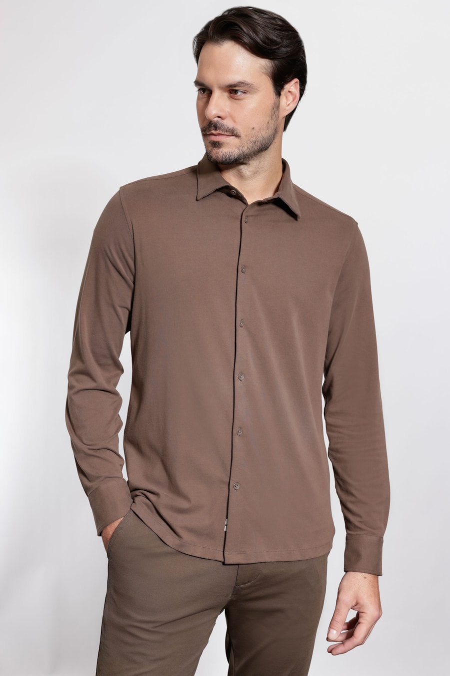 Camisa Manga Longa Urban Velvet Ocre — foto 1 de 5