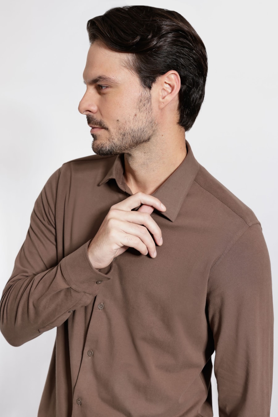 Camisa Manga Longa Urban Velvet Ocre — foto 3 de 5