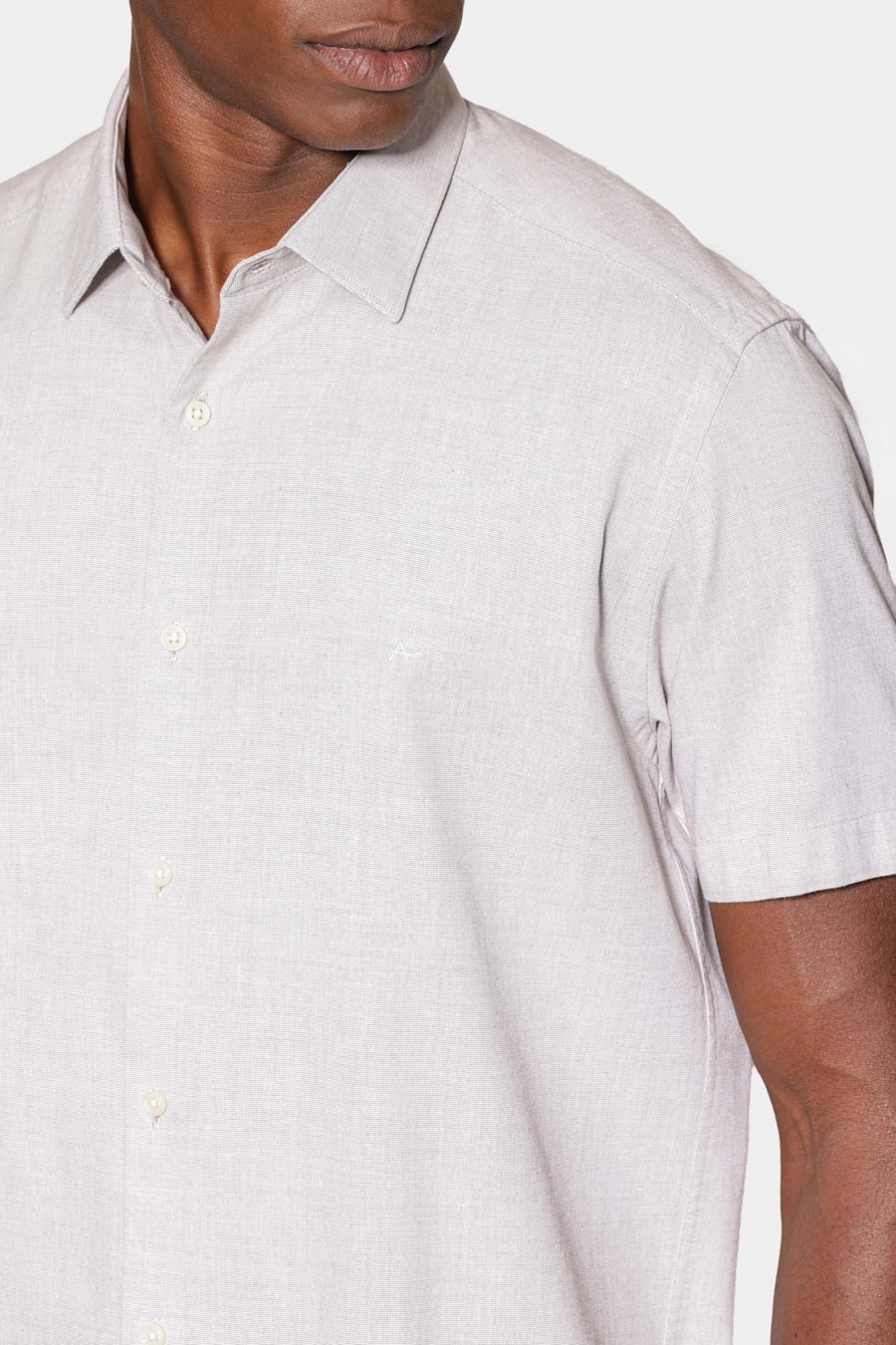 Camisa Marca Curta Slim Algodao Modal Boa Vista Caqui — foto 3 de 5
