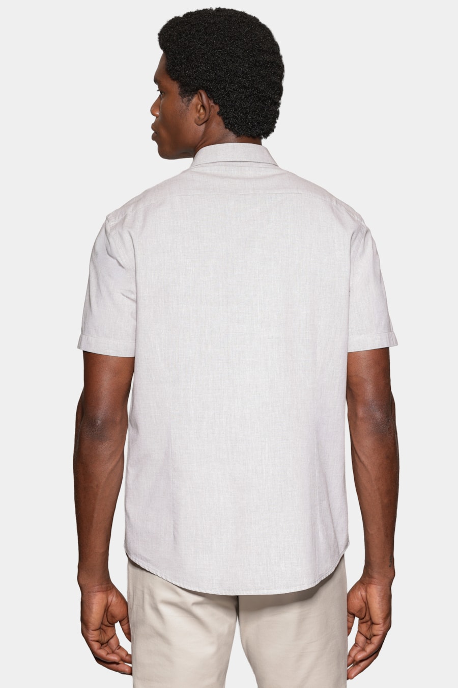 Camisa Marca Curta Slim Algodao Modal Boa Vista Caqui — foto 4 de 5