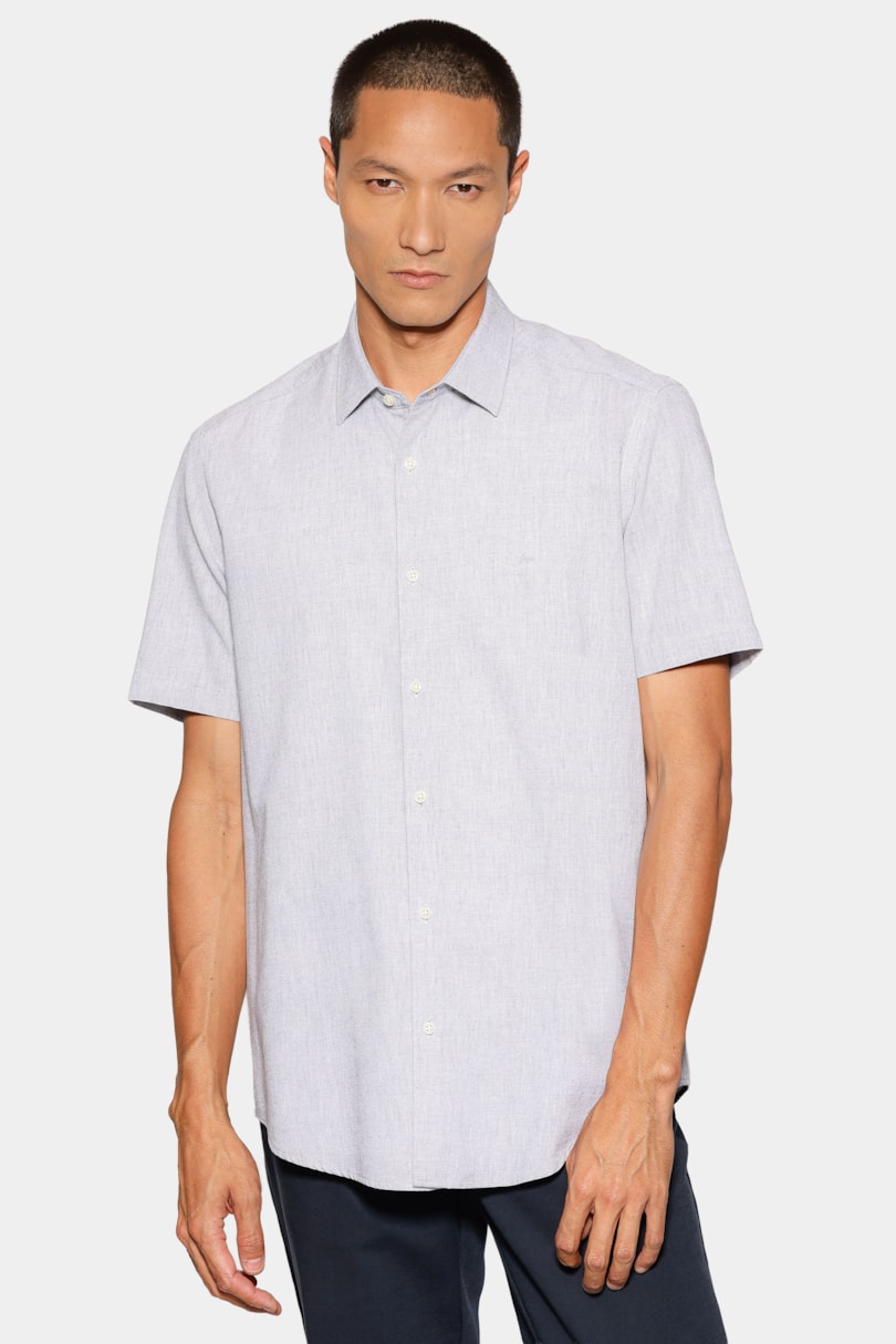 Camisa Marca Curta Slim Algodao Modal Boa Vista Marinho