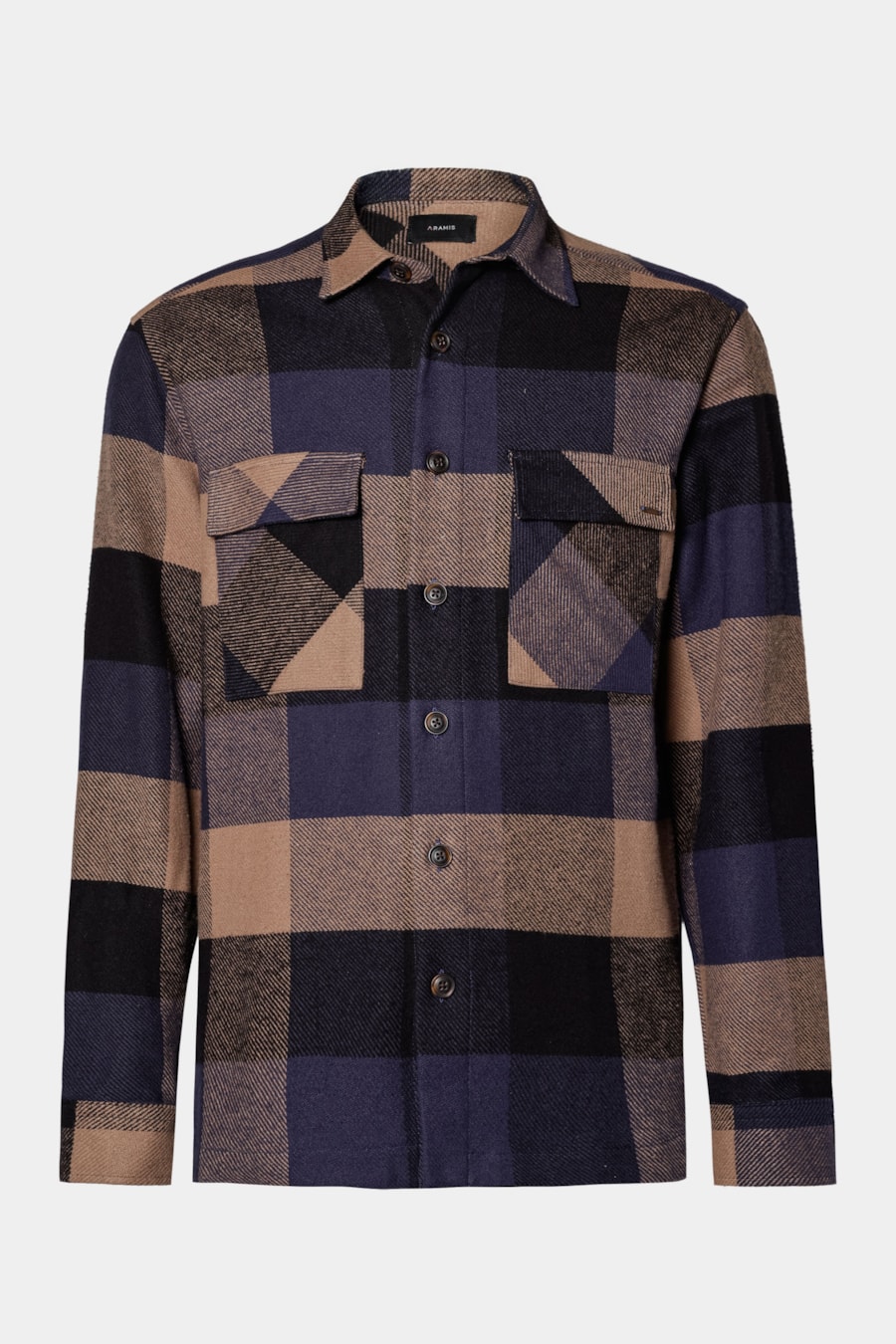 Camisa Overshirt Maxi Xadrez Preto C/ Caqui — foto 6 de 7