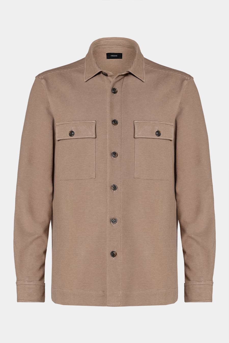 Camisa Overshirt Textura Horizontal Caqui — foto 6 de 7