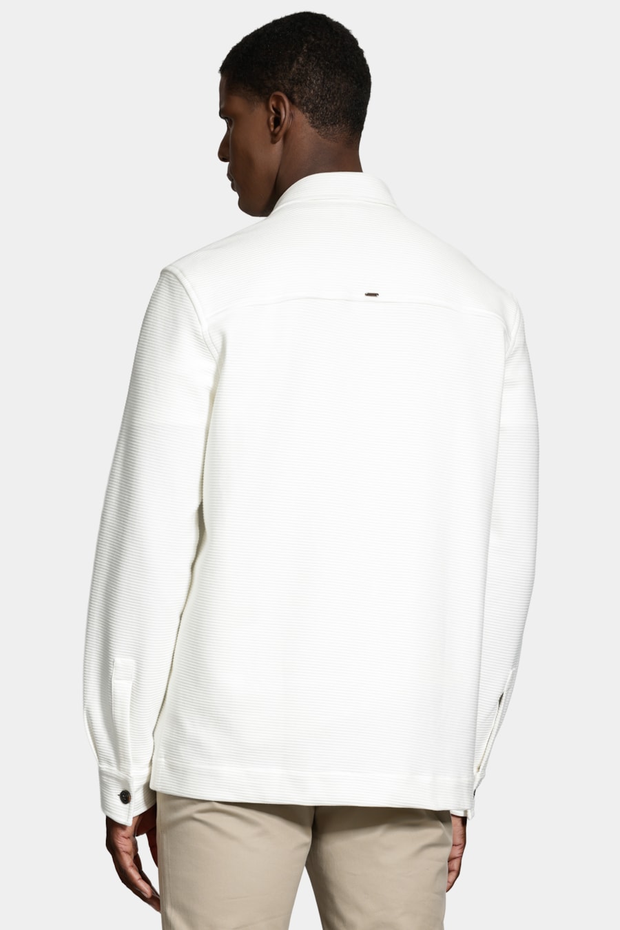 Camisa Overshirt Textura Horizontal Off White — foto 4 de 6