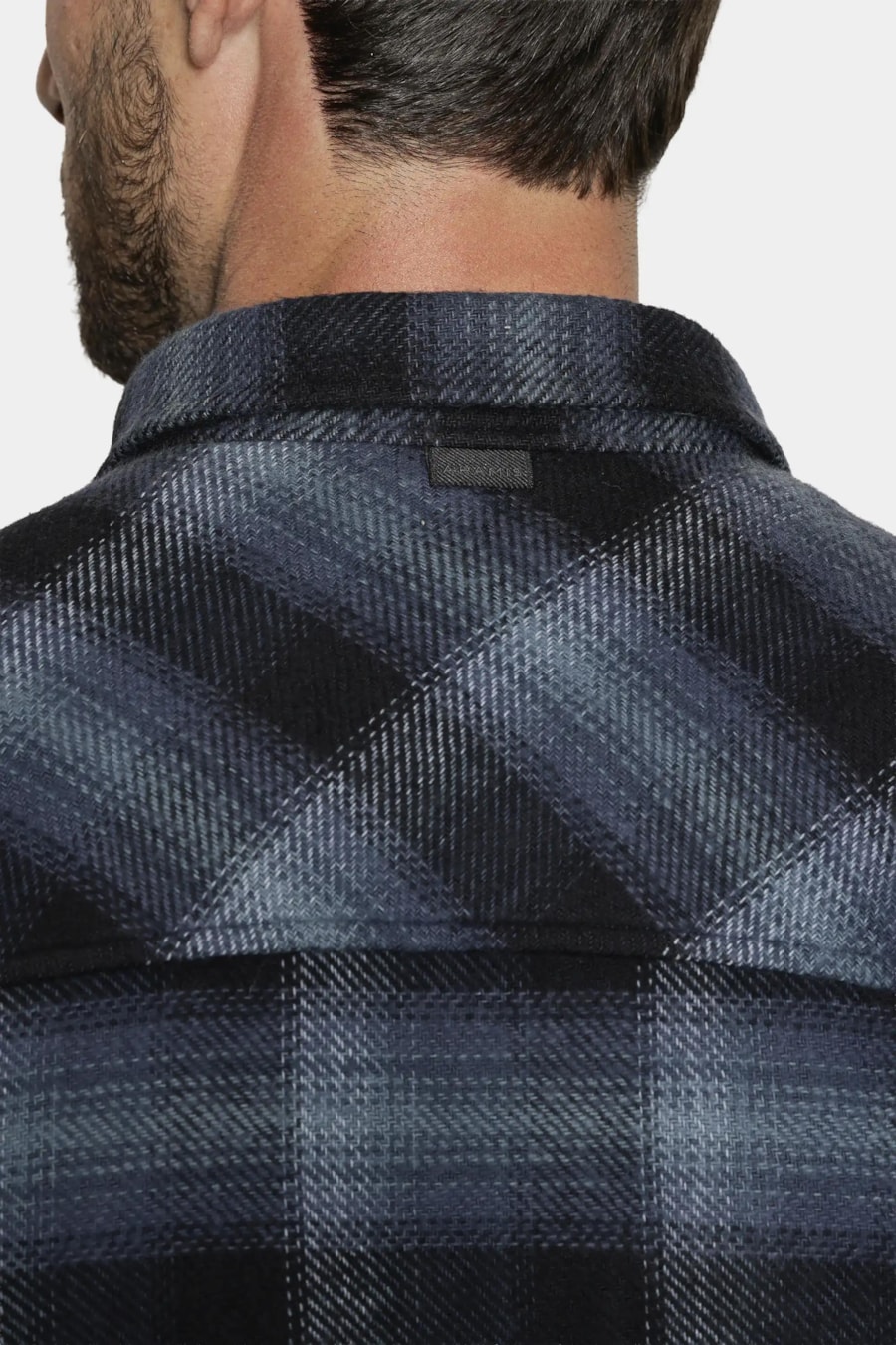 Camisa Overshirt Winter Cotton Azul C/ Preto — foto 4 de 7