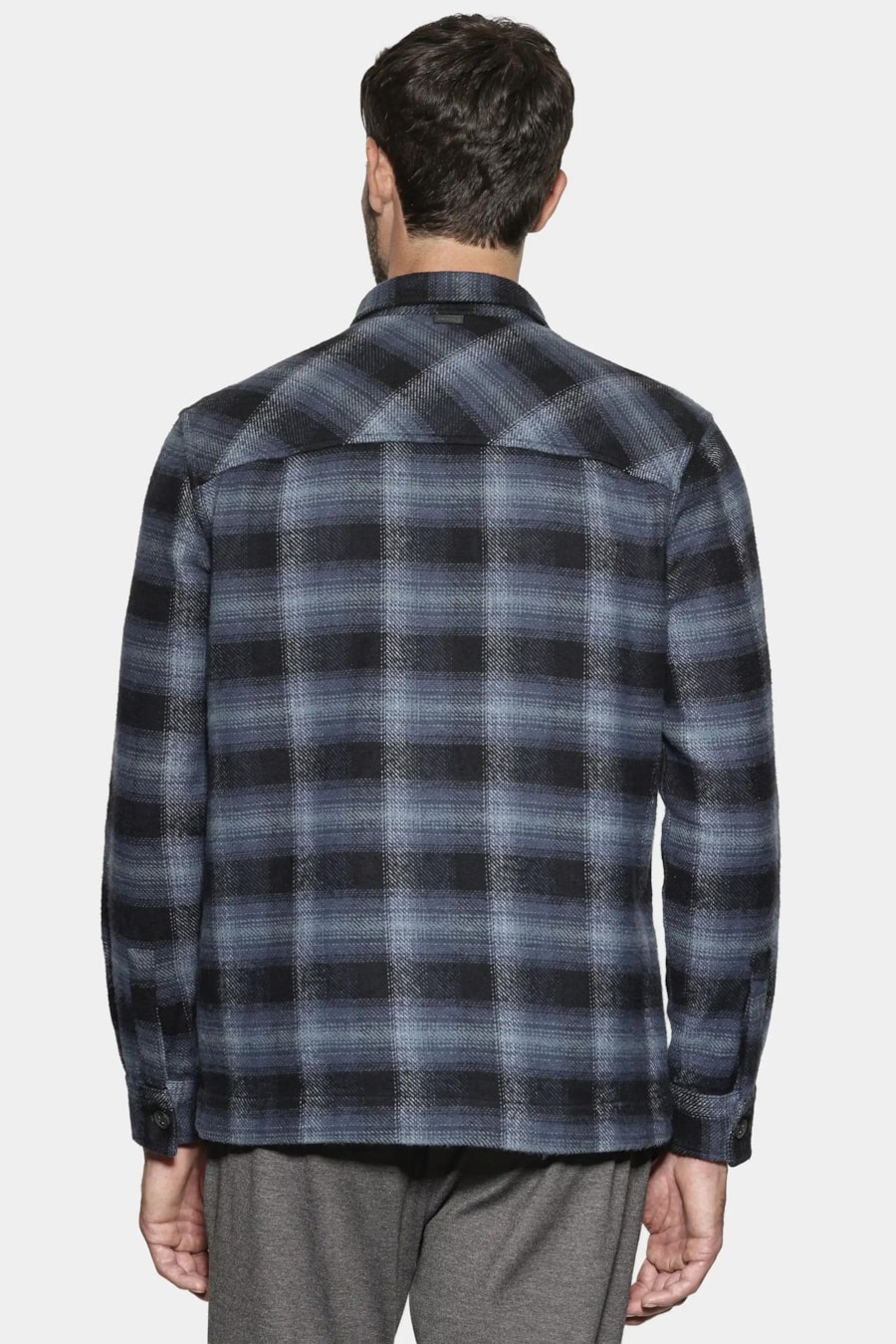 Camisa Overshirt Winter Cotton Azul C/ Preto — foto 5 de 7