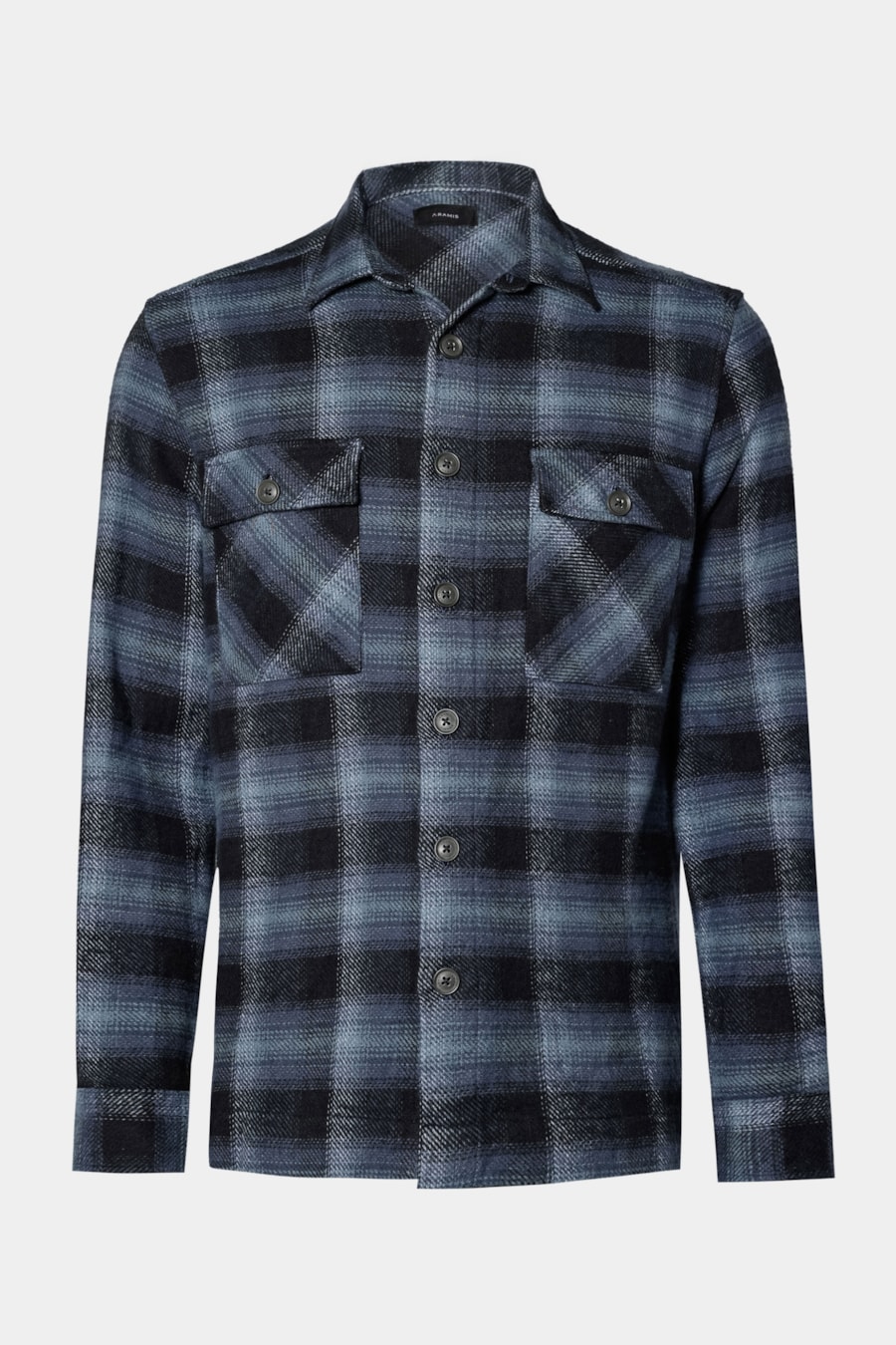 Camisa Overshirt Winter Cotton Azul C/ Preto — foto 6 de 7
