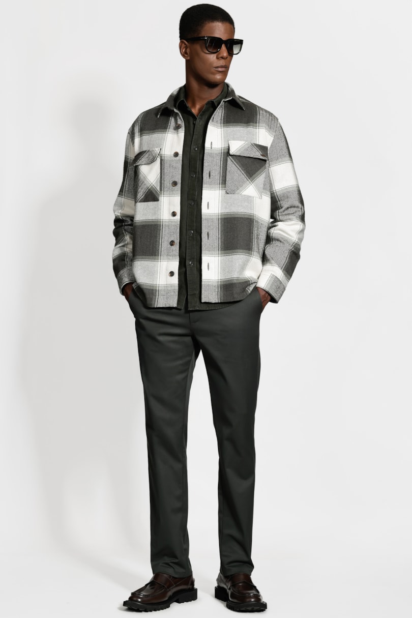 Camisa Overshirt Winter Off White C/ Verde
