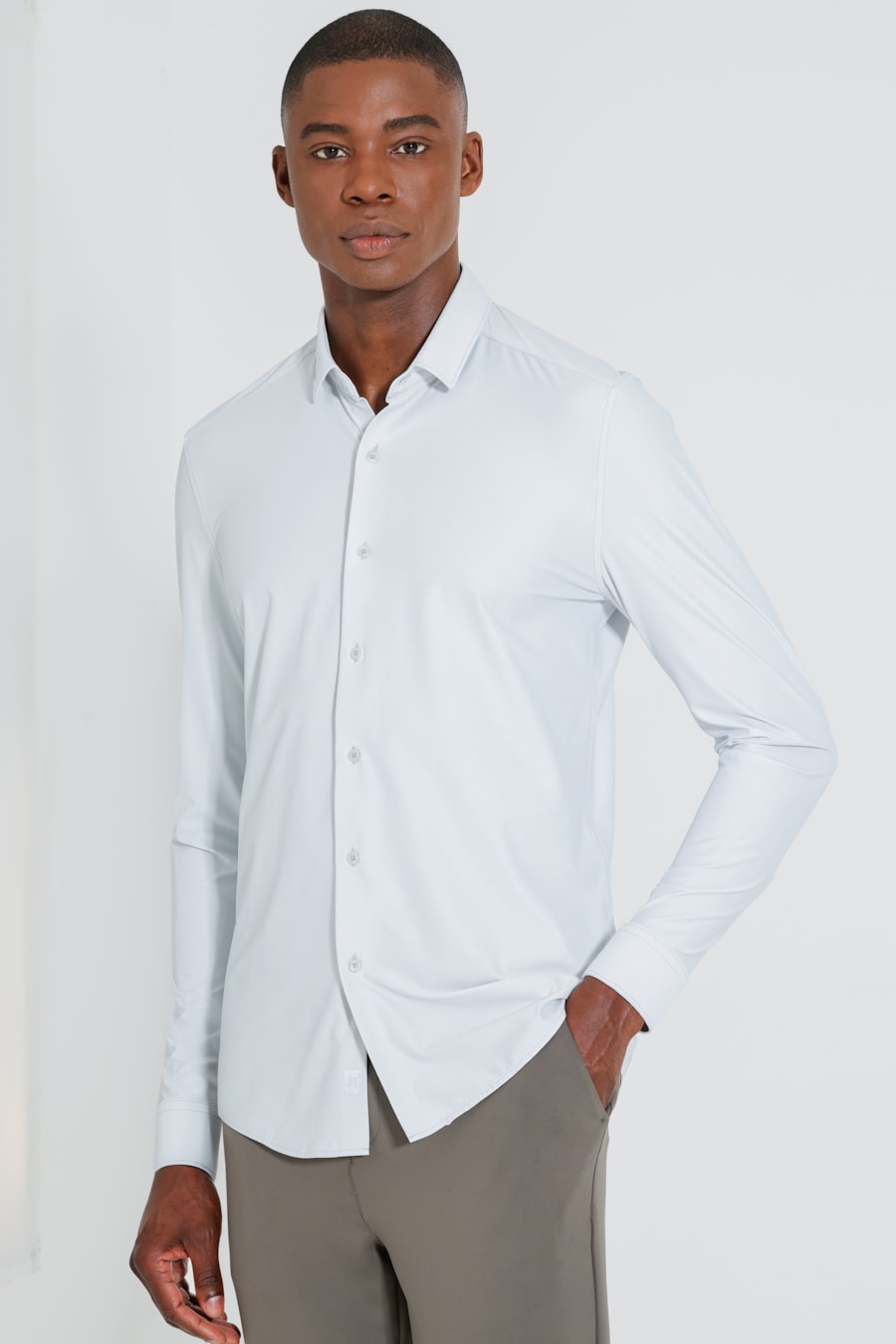 Camisa Piquet Biodegradável Manga Longa Gelo — foto 1 de 5