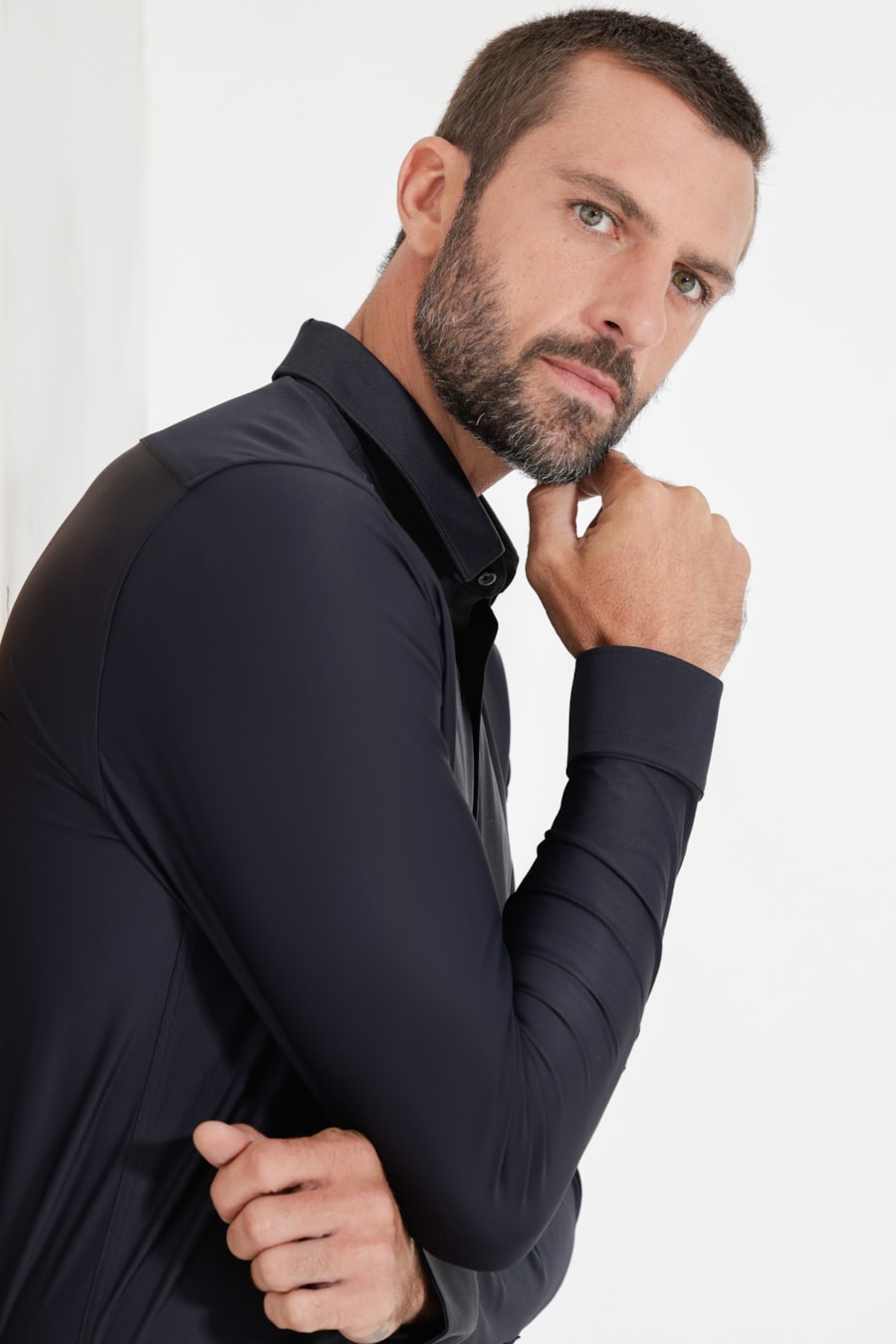 Camisa Piquet Biodegradável Manga Longa Preto — foto 3 de 6