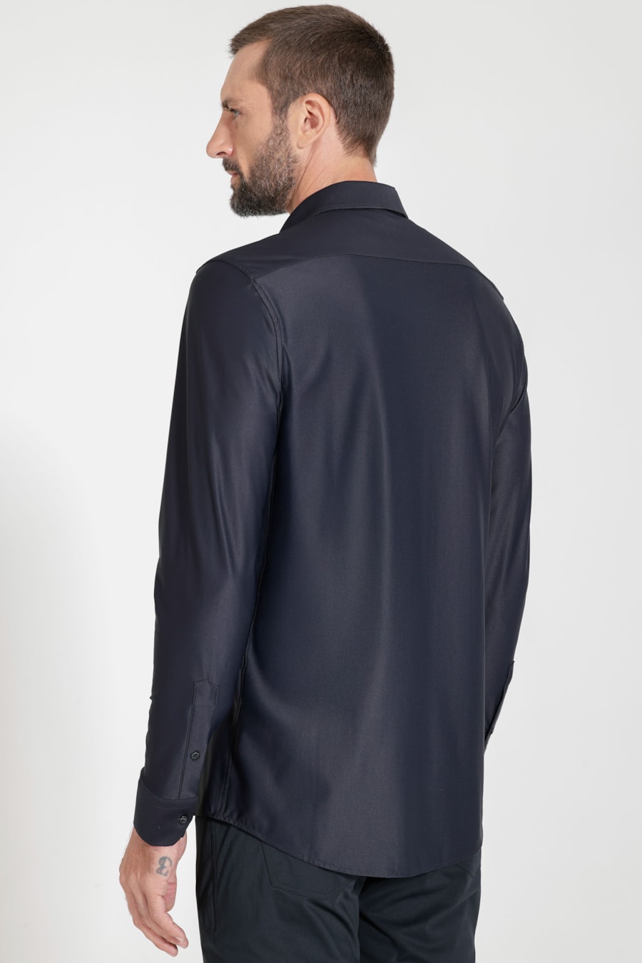 Camisa Piquet Biodegradável Manga Longa Preto — foto 4 de 6