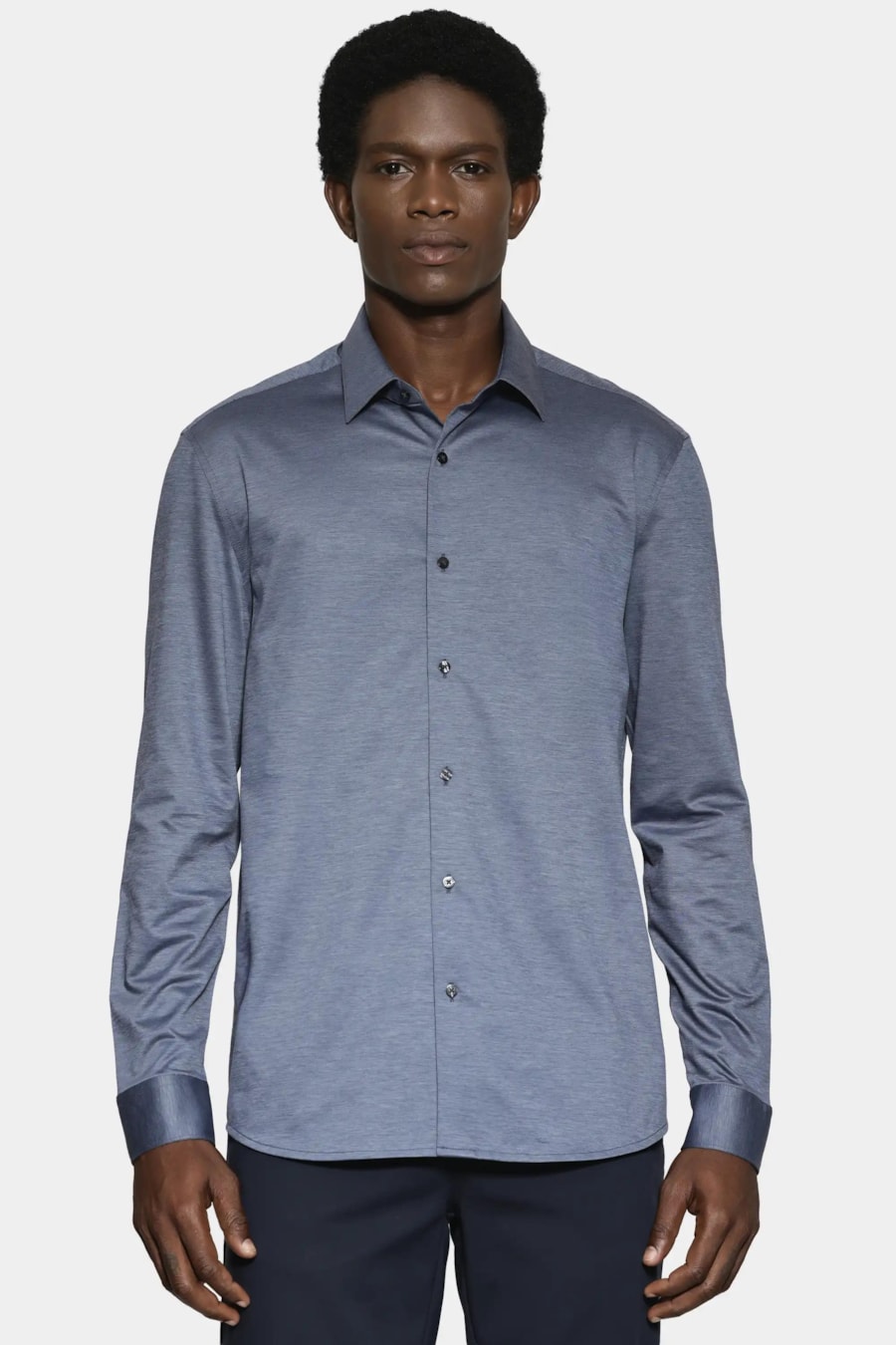 Camisa Regular Algodão Easy Care Azul Indigo — foto 1 de 8