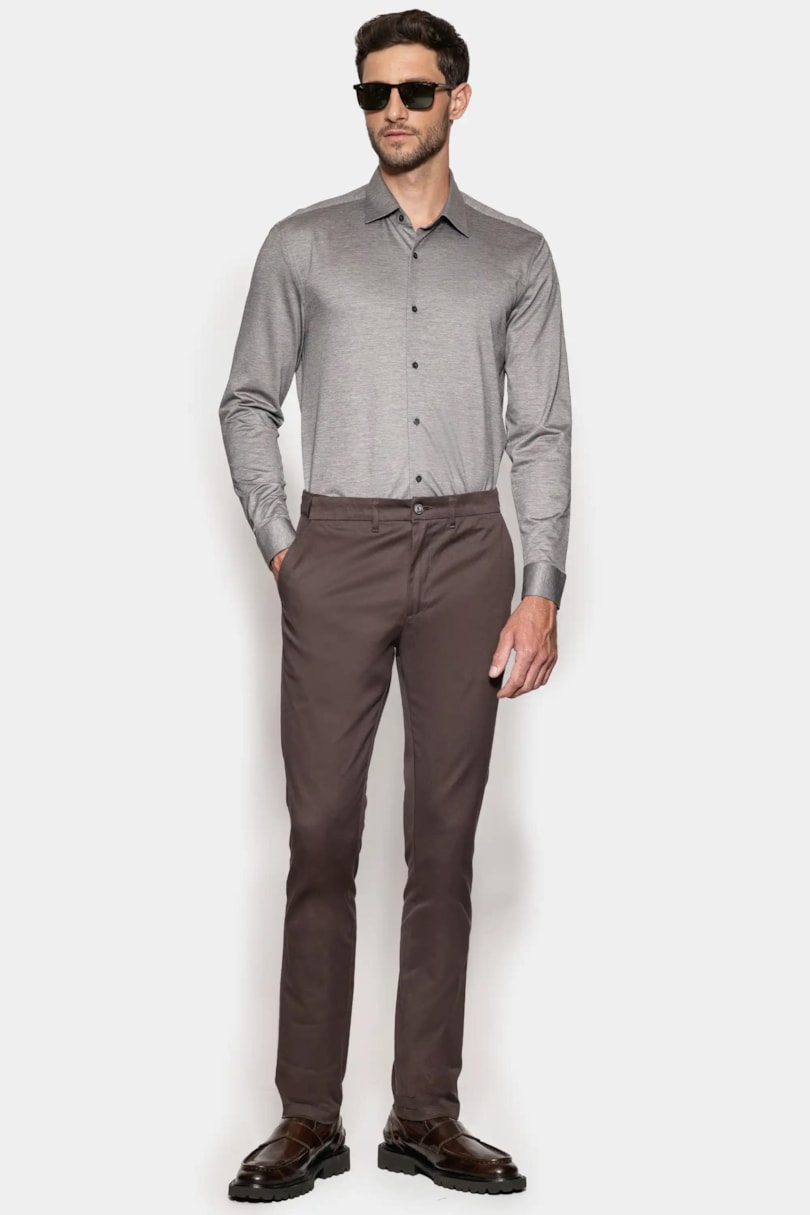 Camisa Regular Algodão Easy Care Cafe